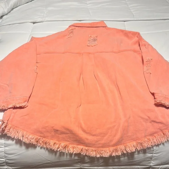 Women's Distressed Coral Jacket - Picture 2 of 3